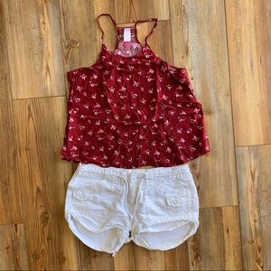 Aeropostale Shorts and Floral Tank Outfit